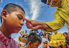 Balimau bathing tradition in Pekanbaru, Riau, Indonesia