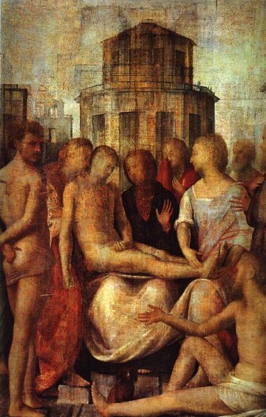 File:Bartolomeo Suardi detto il Bramantino - Pietà with St Sebastian and St Roch.jpg