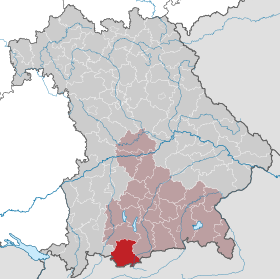 Landkreis Garmisch-Partenkirchens läge i Bayern