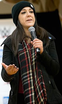 Bayley holds the record for the longest time spent in a women's Royal Rumble match at 1:03:03 Bayley WWE B.A. Star December 2016.jpg