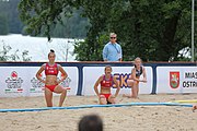 Deutsch: Beachhandball Europameisterschaften 2019 (Beach handball Euro); Tag 3: 4. Juli 2019 – Frauen, Platzierungsrunde Gruppe IV, Russland-Slowenien 2:0 (18:11, 20:16) English: Beach handball Euro; Day 3: 4 July 2019 – Women Consolation Round Group IV – Russia-Slovenia 2:0 (18:11, 20:16)