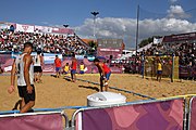 Deutsch: Beachhandball bei den Olympischen Jugendspielen 2018; Tag 7, 13. Oktober 2018; Jungen, Finale – Portugal-Spanien 1:2 English: Beach handball at the 2018 Summer Youth Olympics at 13 October 2018 – Boys Gold Medal Match – Portugal-Spain 1:2