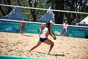 Deutsch: Beachvolleyball bei den Olympischen Jugendspielen 2018; Tag 8, 14. Oktober 2018; Mädchen, Achtelfinale – Mexiko-China 0:2 (15–21/16–21) English: Beach volleyball at the 2018 Summer Youth Olympics at 14 October 2018 – Girls Round of 16 – Mexico-China 0:2 (15–21/16–21)