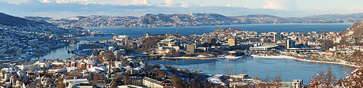 Bergen city centre and surroundings Panorama edited