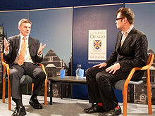 English interviewed as a part of the Vote Chat forum at the University of Otago, October 2011 Bill English Vote Chat.jpg