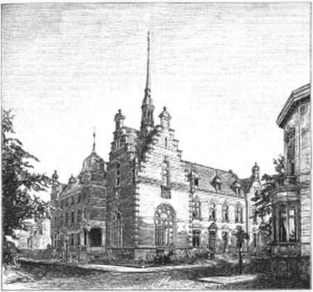 Bochum, Kreishaus, Holzstich von O. Ebel