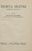 Bolesław Raczyński Teorya muzyki. (Elementarz muzyczny)