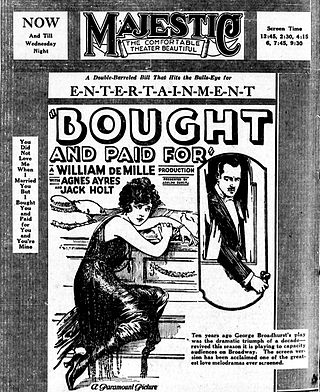 <i>Bought and Paid For</i> 1922 film by William C. deMille