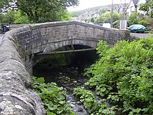 Sabden Brook passing through the village of Sabden (June 2009)