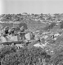 Men of the 2nd Battalion, The East Yorkshire Regiment in a Universal Carrier on field exercise in Palestine British Forces in the Middle East, 1945-1947 E31759.jpg