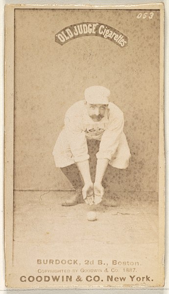 File:Burdock, 2nd Base, Boston, from the Old Judge series (N172) for Old Judge Cigarettes MET DP824323.jpg