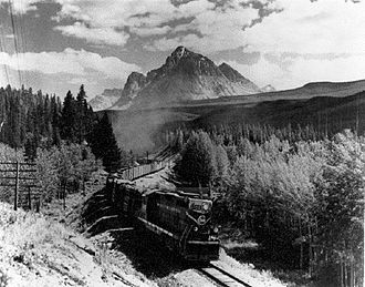 Spoorlijn over de Yellowhead Pass (ca. 1950)