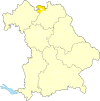 Location of the district of Coburg in Bavaria