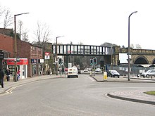 Railway bridge and road junction in the town centre Chapeltown - geograph.org.uk - 136450.jpg