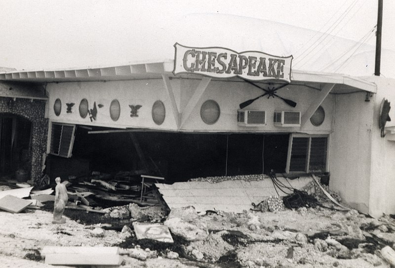 File:Chesapeake Restaurant at Whale Harbor, Florida Keys, after Hurricane Donna, 1960.jpg