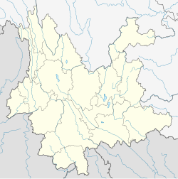 Location of Kunming in Yunnan