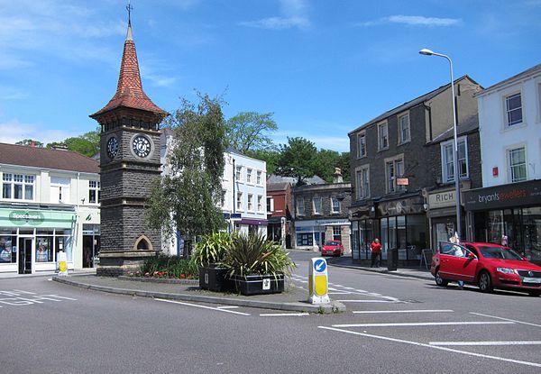 The clock tower in Clevedon town centre