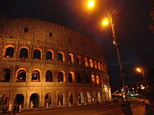 Colosseum in rome at night