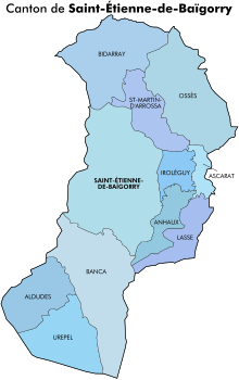 Communes of the canton of Saint-Étienne-de-Baïgorry before 2015