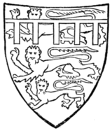 Fig. 705.—Edward of Carnarvon, Prince of Wales (afterwards Edward II.), bore before 1307: England with a label azure. (From his seal, 1305.)