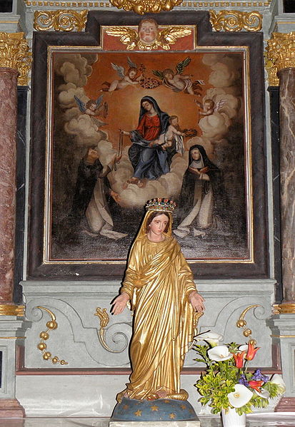 File:Cornillé (35) Église Saint-Melaine Autel et retable du Rosaire 03.JPG