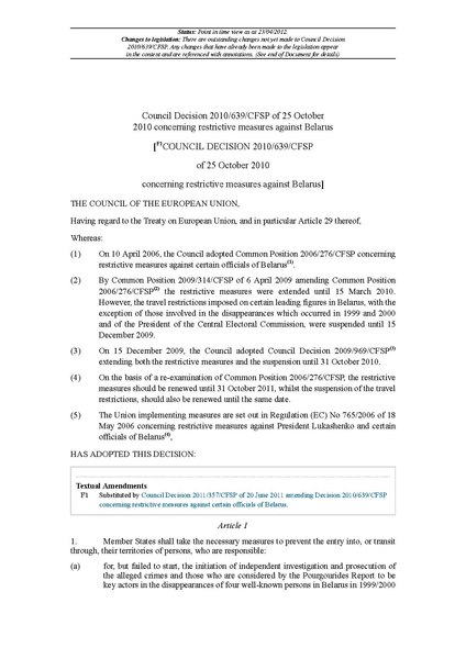 File:Council Decision 2010-639-CFSP of 25 October 2010 concerning restrictive measures against Belarus (EUD 2010-639).pdf