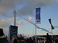 The 2011 Red Arrows display to mark the start of Cowes Week. They are viewed from Cowes Parade.