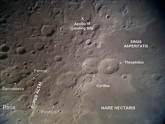 Location of Pons (lower left) Crater Pons.jpg