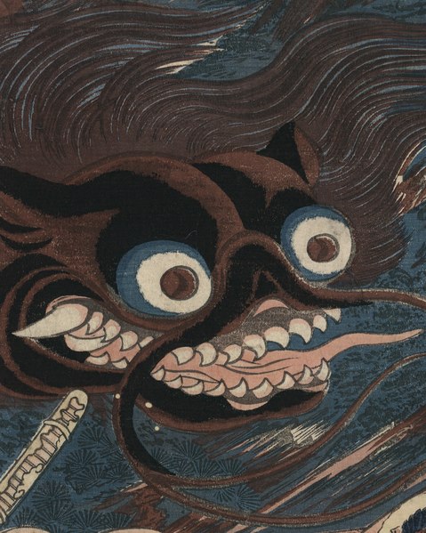 File:Creature art detail, from- Fujiwara no hidesato no mukade taiji LCCN2008660436 (cropped).tif