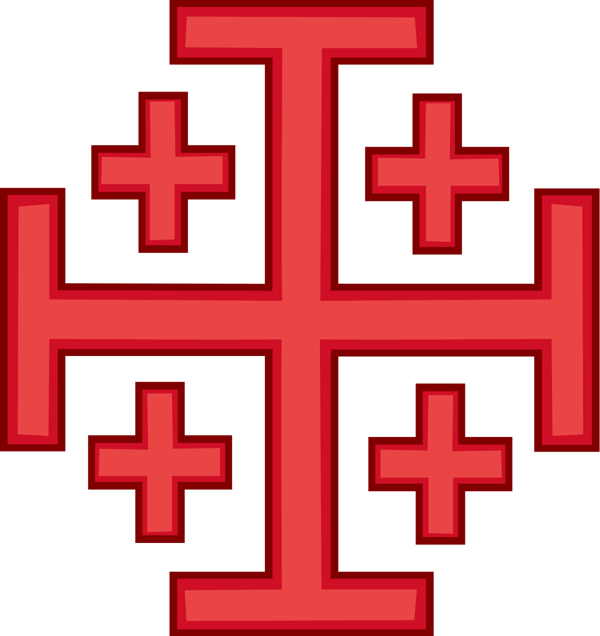 Крест Иерусалимского королевства. Крест ордена гроба Господня. Крест Иерусалимский Штандарт. Иерусалимский крест крестоносцев. Герб с красным крестом