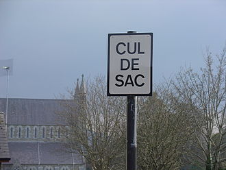 A cul-de-sac sign in Dublin, Ireland Culdesac.jpg