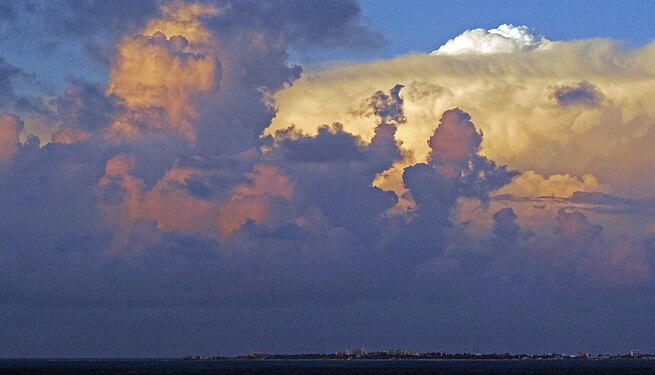 Thunder storm over Isla Mujeres, Mexico