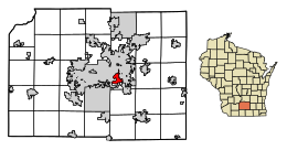 Location of Monona in Dane County, Wisconsin.