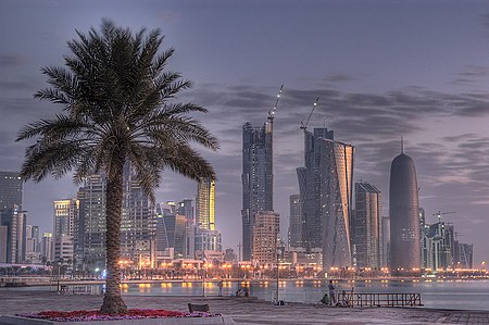 Dark clouds over West Bay Skyline in Doha.jpg