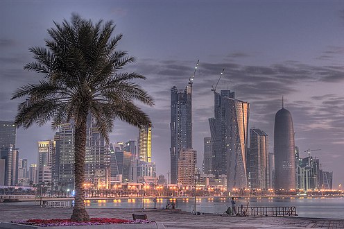 Doha Corniche is the 7 km long waterfront that connects the new district of West Bay with the old district of Al-Bidda and Al-Souq on the other end.