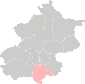 Location of Daxing in Beijing