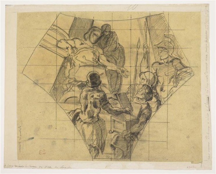 File:Delacroix - Alexandre faisant enfermer dans un coffret les poèmes d'Homère, RF 3712, Recto.jpg