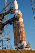 Delta IV Heavy rocket on launch pad.jpg