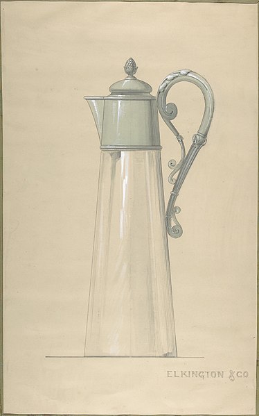 File:Design for Glass and Silver Water Pitcher, with a Cover MET DP805648.jpg