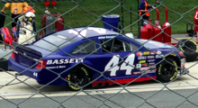 Bassett on pit road in the East Series race at Dover in 2018 Dillon Bassett Dover.png