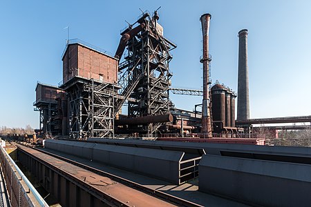 Blast furnace 2, Landschaftspark Duisburg-Nord in Duisburg, North Rhine-Westphalia, Germany