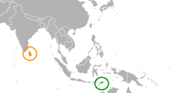 Location of East Timor and Sri Lanka