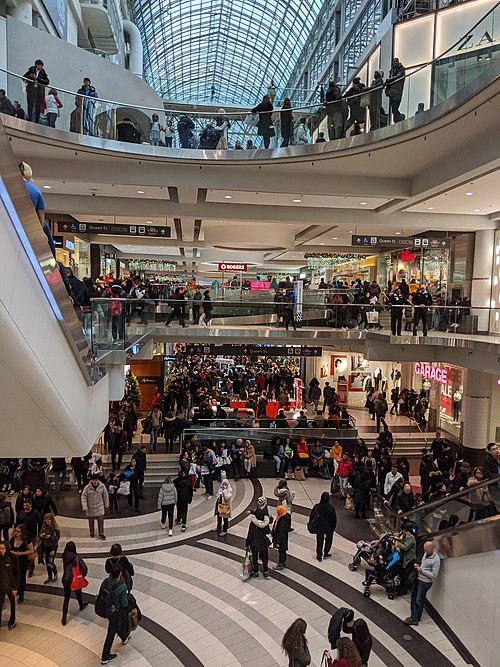 Boxing Day crowds shopping at Toronto's Eaton Centre.