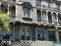 The loggia of the Edificio La Inmobiliaria in Buenos Aires, Argentina.