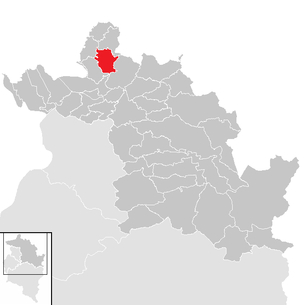 Lage der Gemeinde Eichenberg (Vorarlberg) im Bezirk Bregenz (anklickbare Karte)