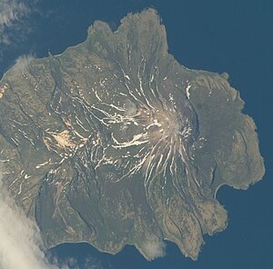 Вулкан Екарма. Знімок МКС