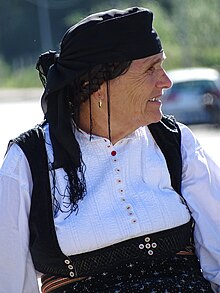 Elderly woman in traditional dress from Northern Albania Elderly Woman in Traditional Dress - Outside Shkodra - Albania - 01 (41904358384).jpg