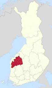 Güney Ostrobotniya'nın Finlandiya'daki konumu