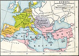 Carte du pourtour méditerranéen en 565.