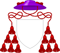 Generic coat of arms of a protonotary apostolic: amaranth galero with 12 scarlet tassels